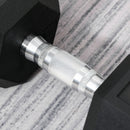 Black 15KG Rubber Hex Dumbbell Set - Portable Hand Weights for Home Gym