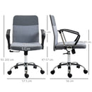 Grey Linen Swivel Office Chair with Wheels