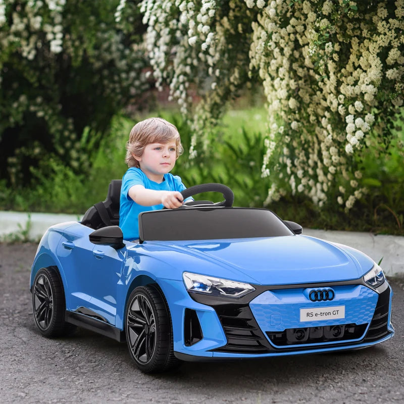 Blue Audi Licensed 12V Kids Electric Ride-On Car with Remote Control