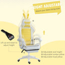 Yellow Racing Gaming Chair with Rabbit Ears & Footrest