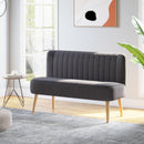Dark Grey 2-Seater Padded Linen Loveseat Sofa