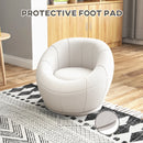 White Swivel Upholstered Accent Chair for Home