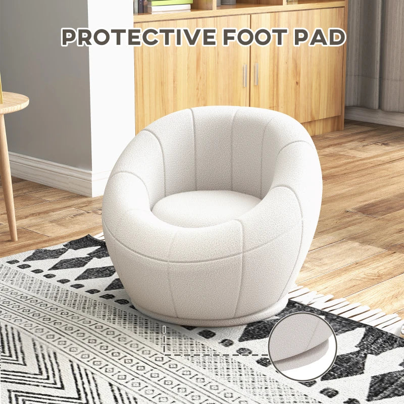 White Swivel Upholstered Accent Chair for Home