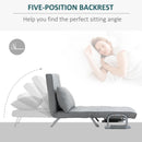 Grey Suedette Adjustable Back Sofa Chair