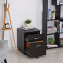 Black Wood Grain 2-Drawer Locking Office Filing Cabinet