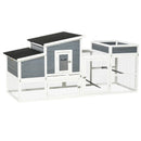 Wooden Outdoor Poultry Cage with Plant Box and Run, 191.5 x 80 x 90cm