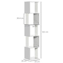 Modern 5-Tier Light Grey Bookshelf for Home Office