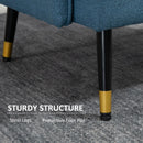 Blue Button Tufted One Seater Sofa with Cushions