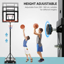 Adjustable Basketball Hoop Stand with Sturdy Backboard - Blue