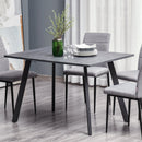 Dark Grey Metal Leg Dining Table with Spacious Top