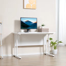 White Home Office Computer Desk with Cable Management, 120x60x75cm