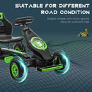 Green Kids Pedal Go Kart with Adjustable Seat and Inflatable Tyres
