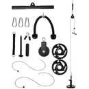 Black Cable Pulley System with 2 x 5kg Olympic Weight Plates for Home Gym