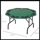Green Octagon Poker Table with Cup Holders - 8 Player