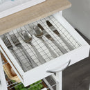 4-Basket Rolling Kitchen Cart with Side Racks, Natural and White
