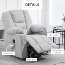 Light Grey Elderly Recliner Chair with Lift Function and Remote Control