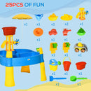 Multicoloured Sand & Water Table Set with Adjustable Parasol