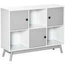 Grey 6-Cube Storage Cabinet with Doors for Dining & Living Room