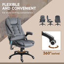 Grey Heated Massage Recliner Chair with 6 Massage Points