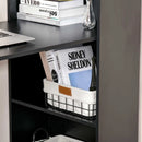 Black 120cm Computer Desk with Bookshelf and 6 Shelves