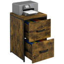 Rustic Brown 2-Drawer Industrial File Cabinet for A4 Size