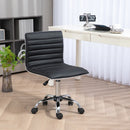 Black Mid-Back Swivel Office Chair with Armless Design