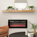 Black 102cm Electric Fireplace, 2000W Wall Mounted Fire with Remote Control