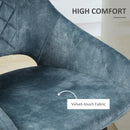 Blue Velvet Counter Height Bar Stools Set of 2