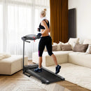 Black Foldable Electric Treadmill with LCD Display and Cup Holders