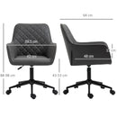 Grey Fabric Swivel Office Chair with Adjustable Height