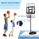 Adjustable Freestanding Basketball Hoop - Black, 167-228cm