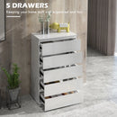 Modern White 5-Drawer Chest of Drawers for Bedroom Storage