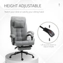 Light Grey Ergonomic Office Chair with Footrest and Armrests