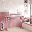 Carbon Fibre Gaming Desk, Pink, Gamer Workstation with Accessories