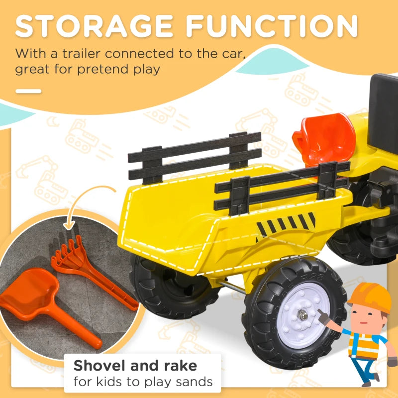 Red Pedal Go Kart with Trailer & Tools for Kids