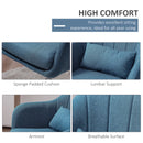 Blue Swivel Accent Chair with Adjustable Height and Lumbar Support