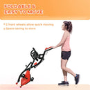 Red Foldable 2-in-1 Exercise Bike with 8-Level Magnetic Resistance