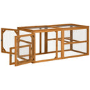 Wooden Chicken Coop with Perches and Doors - Natural Wood