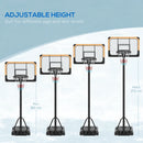 Adjustable Black Freestanding Basketball Hoop Set - 182-213cm