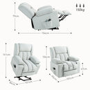 Light Grey Power Lift Recliner Chair with Vibration Massage and Heat Function