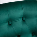 Green Velvet Wingback Accent Chair with Wooden Legs