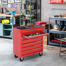 Red 7-Drawer Roller Tool Cabinet Storage Chest with Wheels