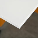 Folding Teak Dining Table Desk with Casters in White