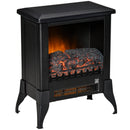 Black Electric Fireplace Stove with Realistic Flame Effect
