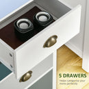 Blue 5-Drawer Slim Storage Cabinet Organizer