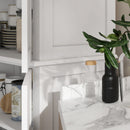 White Freestanding Kitchen Storage Cabinet with 4 Doors and 6-Tier Shelving