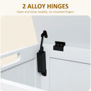 White Wooden Storage Trunk with Safety Hinges, Cut-out Handles - 76 x 40 x 48 cm