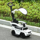 White 3-in-1 Kids Ride-On Push Car with Horn and Steering Wheel