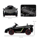Black Licensed Electric Ride-On Car with Remote Control, Music, and Horn