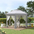Grey Summer Gazebo With Netting